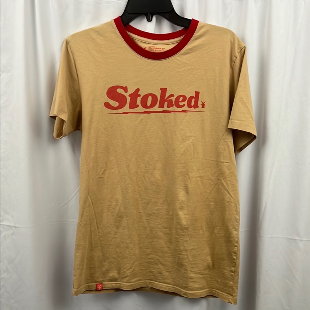 Dutch Bros Stoked Tan T Shirt Medium